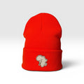 Leather Patch Beanie - Orange
